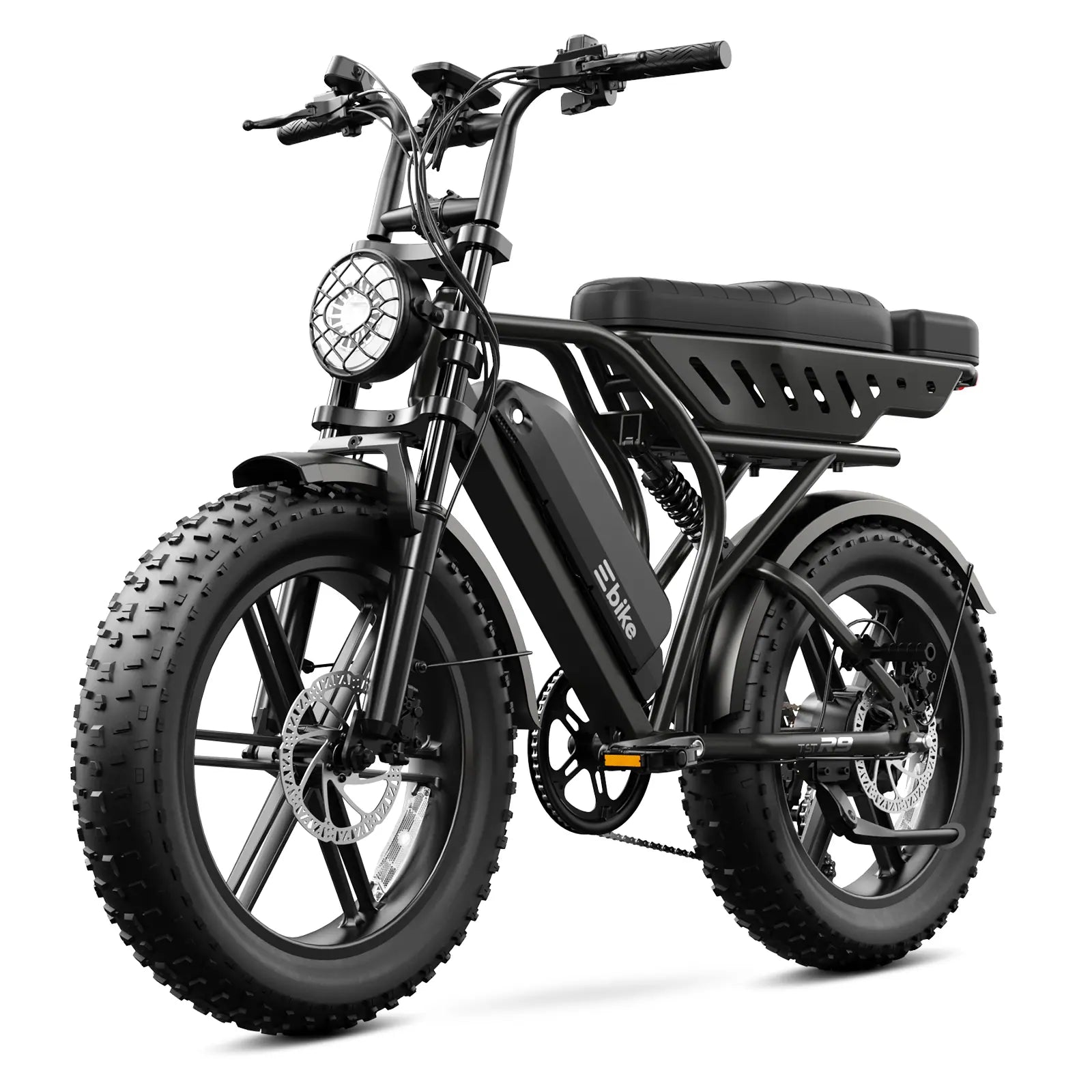 TST® R9 Dual-Battery 1500W Long-Range Full-Suspension Moped Style Electric Bike (2026 Model)