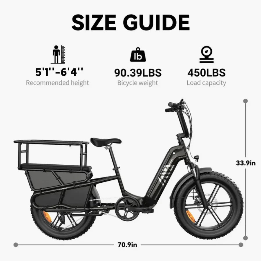 Vélo cargo électrique TST® Carrier 20''