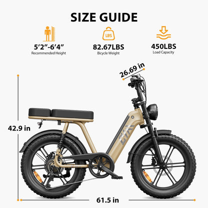Vélo cargo électrique tout suspendu TST® R7 style cyclomoteur 250 W | Nouveau modèle 2026