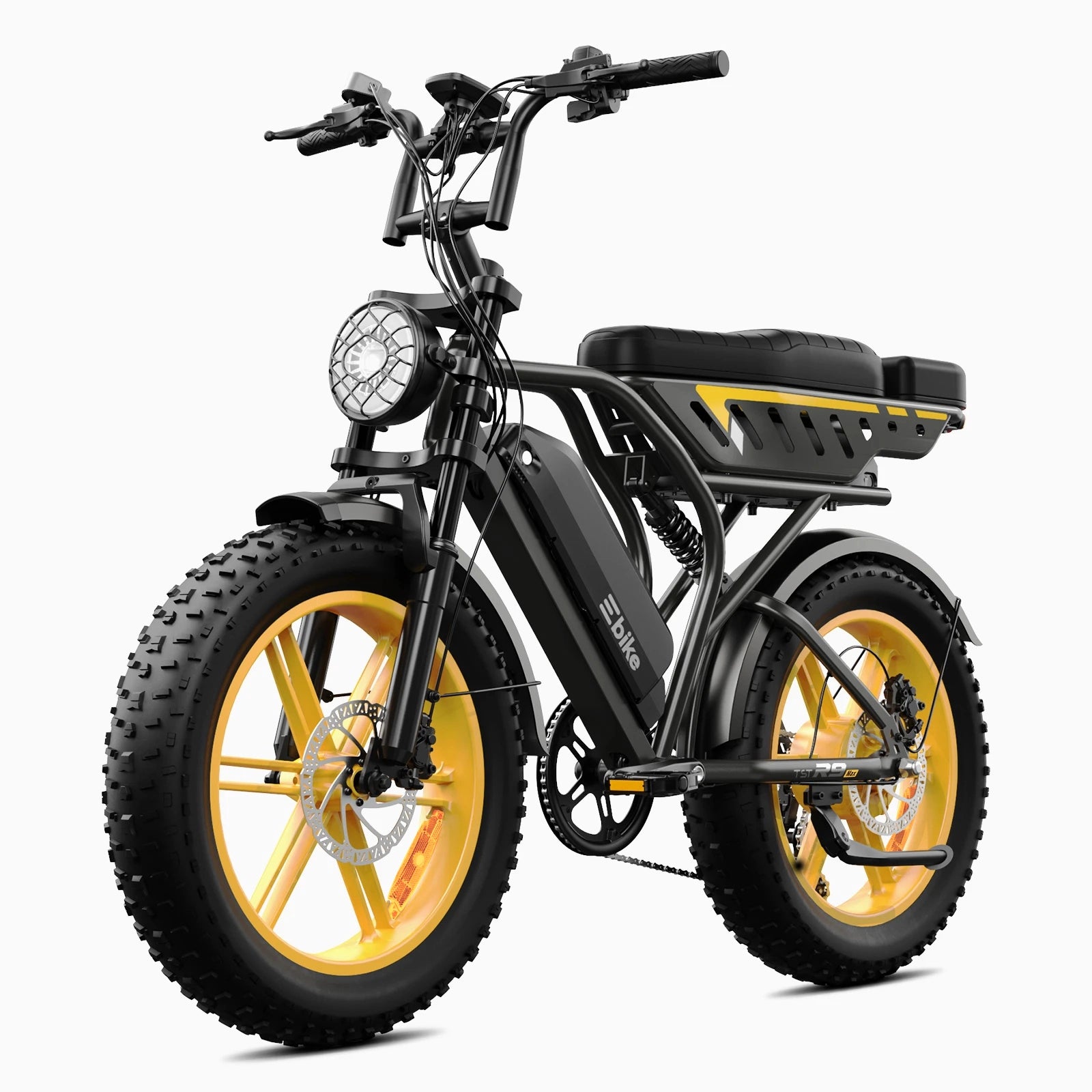 TST® R9 Dual-Battery 250W Long-Range Full-Suspension Moped Style Electric Bike (2026 Model)