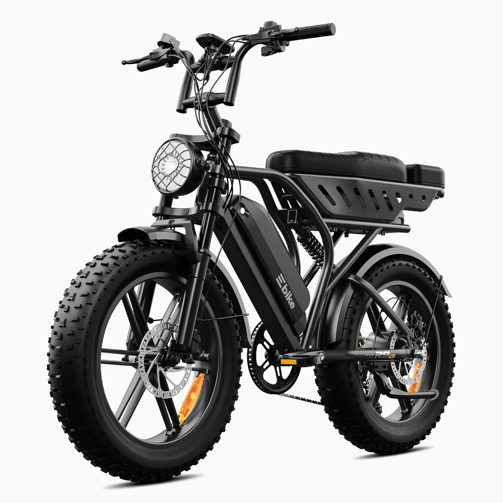 TST® R9 Dual-Battery 250W Long-Range Full-Suspension Moped Style Electric Bike (2026 Model)