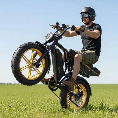 TST® R9 Dual-Battery 1500W Long-Range Full-Suspension Moped Style Electric Bike (2026 Model)