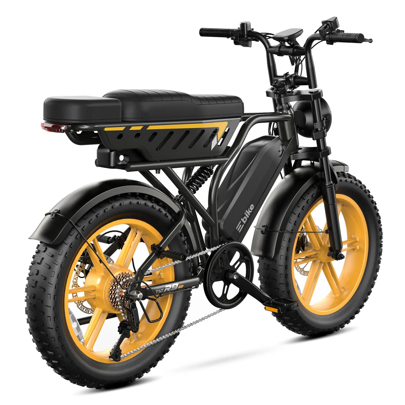 TST® R9 Dual-Battery 1500W Long-Range Full-Suspension Moped Style Electric Bike (2026 Model)