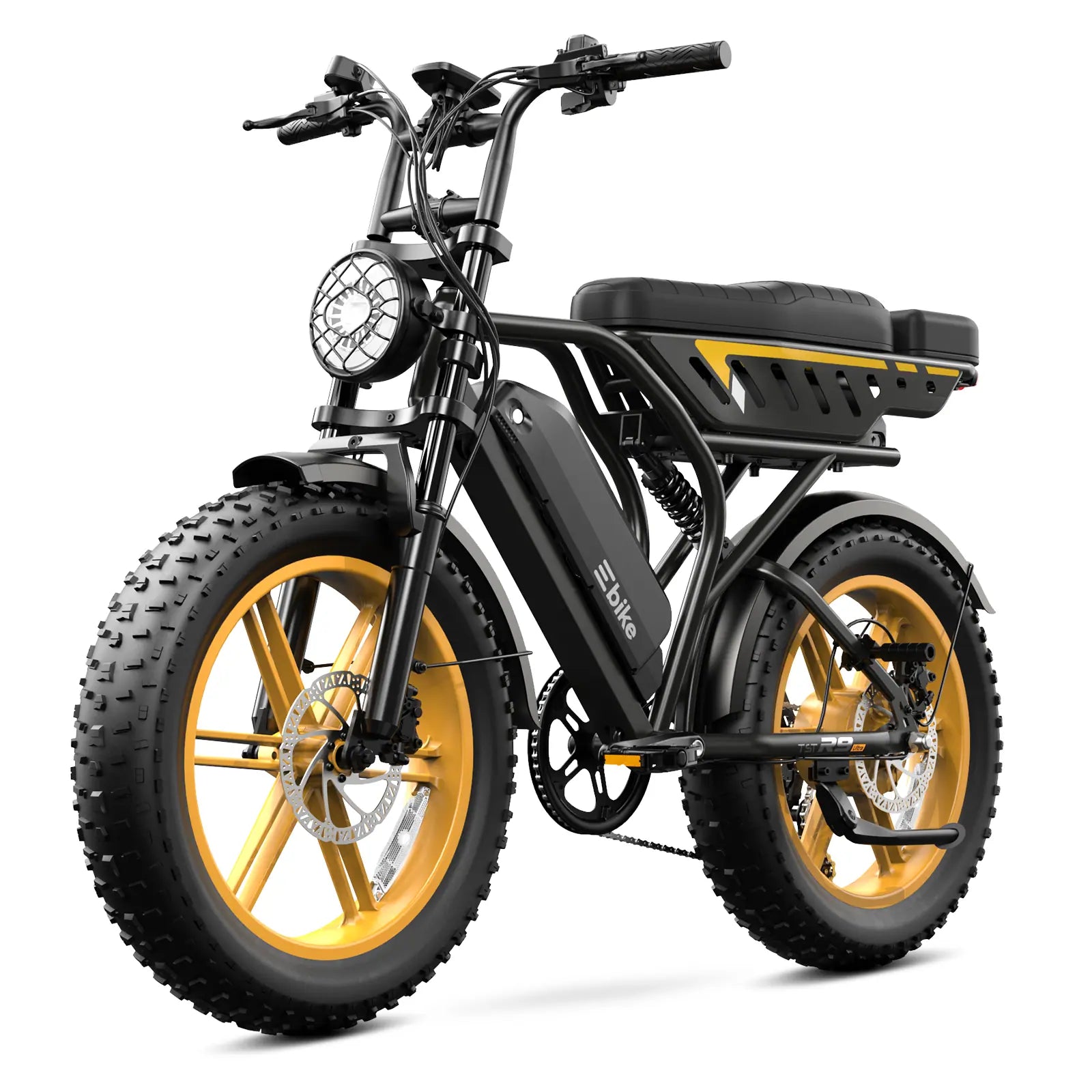 TST® R9 Dual-Battery 1500W Long-Range Full-Suspension Moped Style Electric Bike (2026 Model)