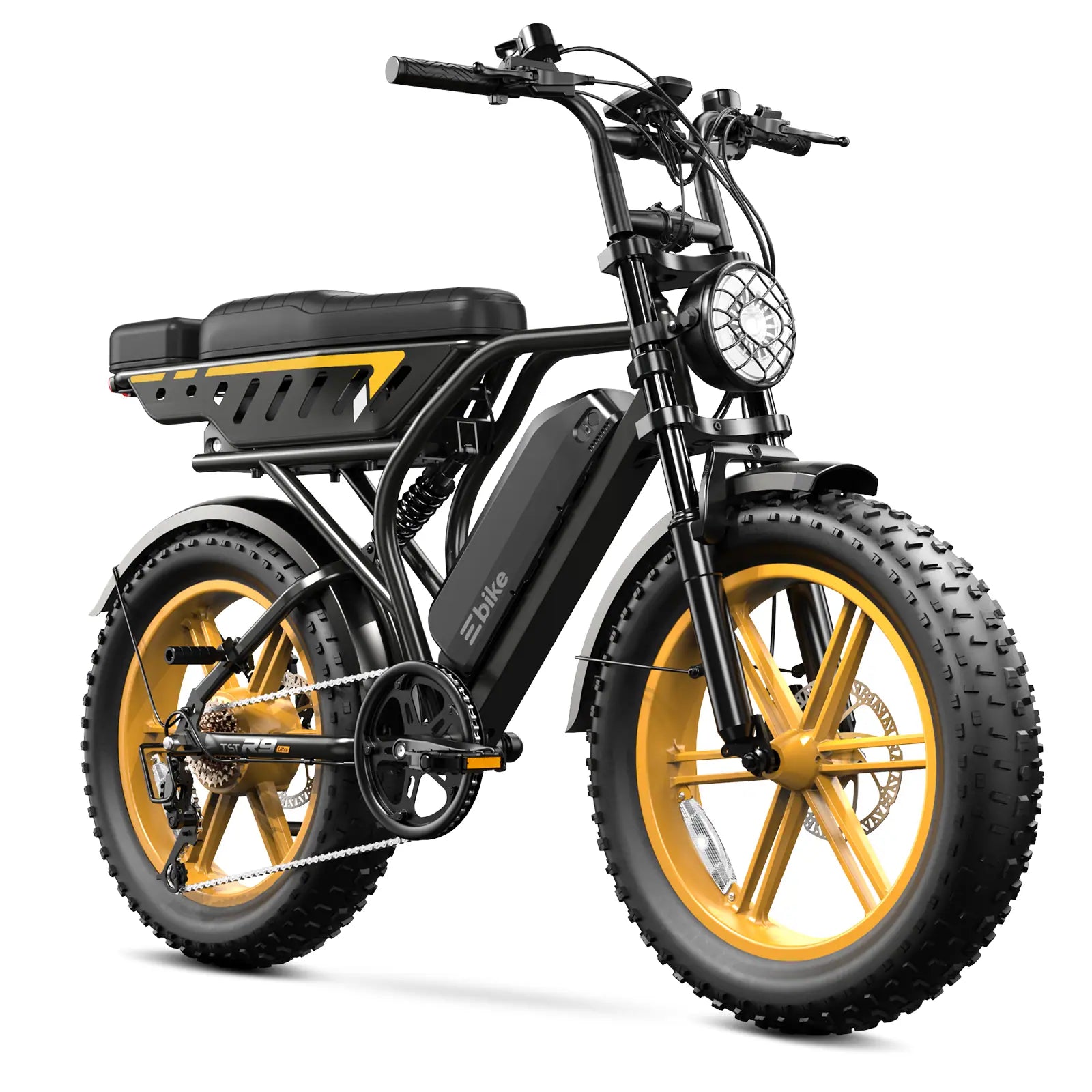 TST® R9 Dual-Battery 1500W Long-Range Full-Suspension Moped Style Electric Bike (2026 Model)