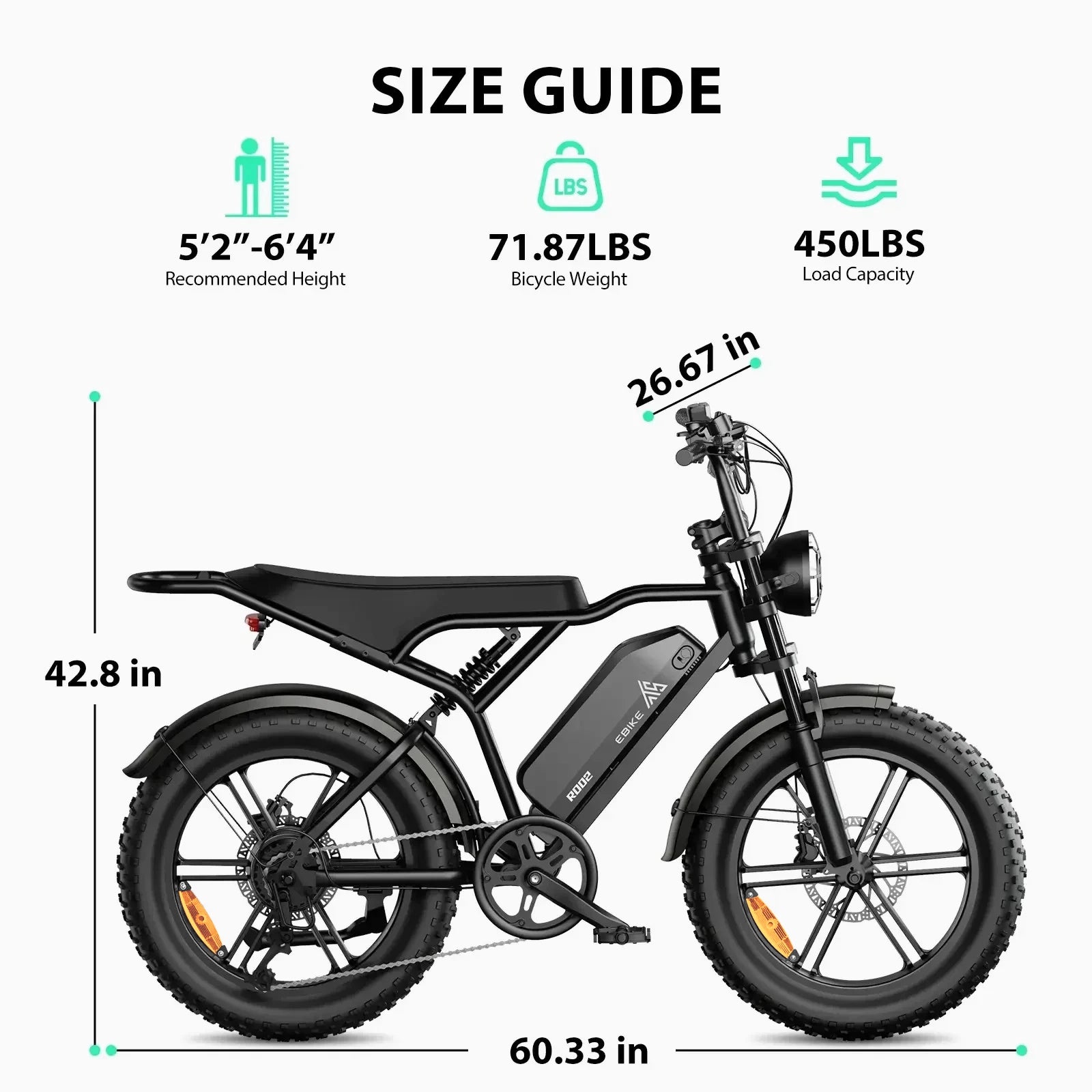 TST® R002 20'' 250W Full Suspension Moped-style Electric Bike